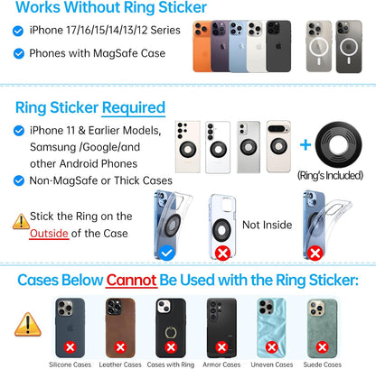 Coolpow【Newest Vacuum Magnetic Phone Holder for Car Phone Holder Mount【Movable Vacuum Suction】Magsafe Car Mount Cell Phone Holders for Your Car Accessories for Women Men for iPhone 17 16-Carbon Fiber