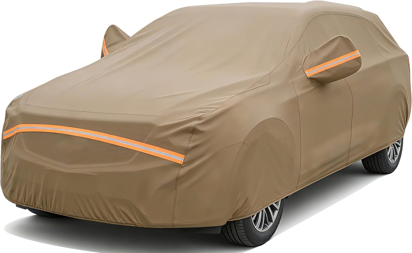 6 Layers Car Cover Waterproof All Weather Car Cover Waterproof All Weather, Outdoor Full Exterior Cover Rain Sun UV Snowproof Protection with Zipper Cotton for SUV (185-190inch)