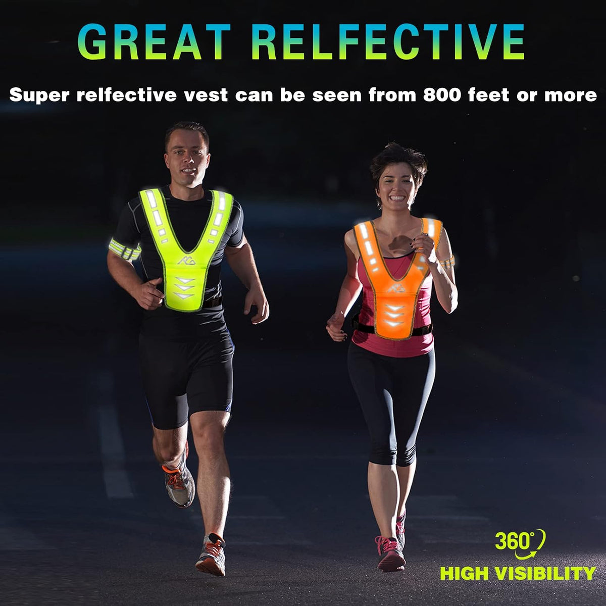 GoxRunx Reflective Running Vest Gear with Reflective Bands for Women Men Safety Reflective Vest for Walking Running Cycling at Night