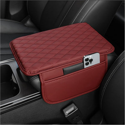 Stacool Upgraded Car Center Console Cover,Microfiber Leather Car Armrest Cover Cushion with 2 Storage Bags,Universal Car Armrest Storage Box (Black)
