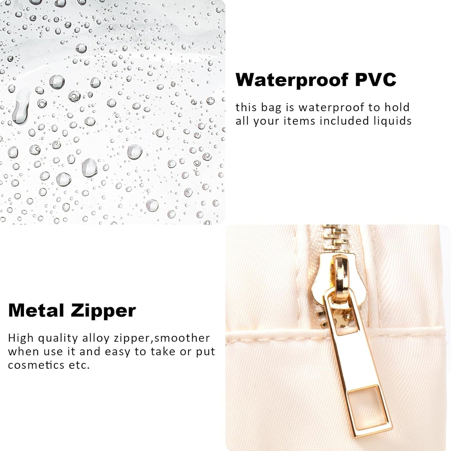 Small Clear Makeup Bag for Purse Small Cosmetic Bag Travel Size Toiletry Bags Cute Travel Makeup Bag,Coin Purse,Car Asscessories Organizer Storage Travel Essentials for Women Girls(Clear-Beige)