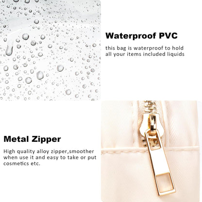 Small Clear Makeup Bag for Purse Small Cosmetic Bag Travel Size Toiletry Bags Cute Travel Makeup Bag,Coin Purse,Car Asscessories Organizer Storage Travel Essentials for Women Girls(Clear-Beige)