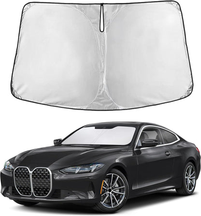 EcoNour Car Windshield Sun Shade | 2025 Upgraded Innovative No-Light-Pass Technology for Maximum Coverage | Foldable Sun Shade Keeps Your Vehicle Cool | Must-Have Car Accessories | Small (59" x 29") - Colors G