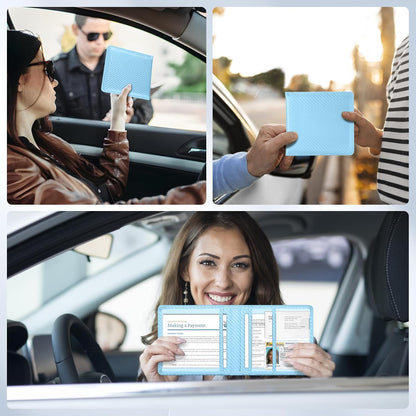 Car Registration and Insurance Card Holder，Vehicle Glove Box Car Organizer，Accessories Case for Storing Driving Licences, Cards, Documents