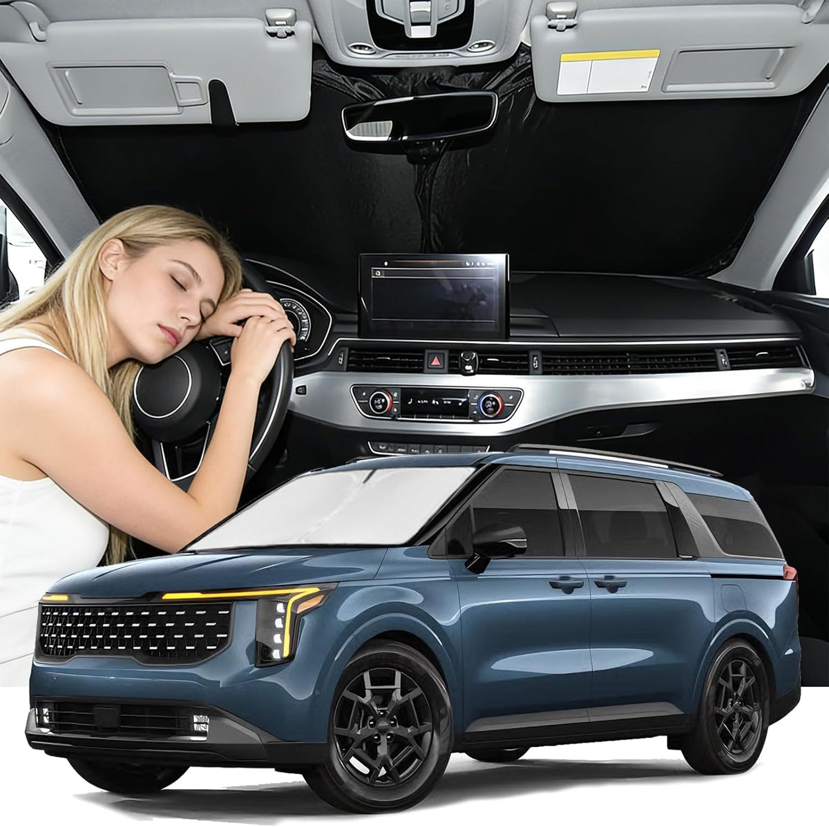 for Toyota Tacoma 2016-2023 2024 2025 2026 Sun Shade Sunshade Windshield Cover - 4 Layers Front Window Shade Custom Fit Tacoma 2Dr 4Dr Pickup Sun Visor 240T Shade Blocks UV Rays Car Accessories - Colors B