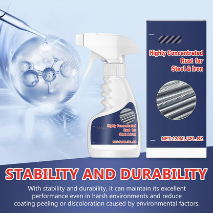 2Pcs Highly Concentrated Rust Remover for Steel & Iron,Heavy Duty Rust Remover Spray No Scrubbing,Rust Remover Heavy Duty for Metal,Powerful Rust Remover for Tools,Stainless Steel-240ML