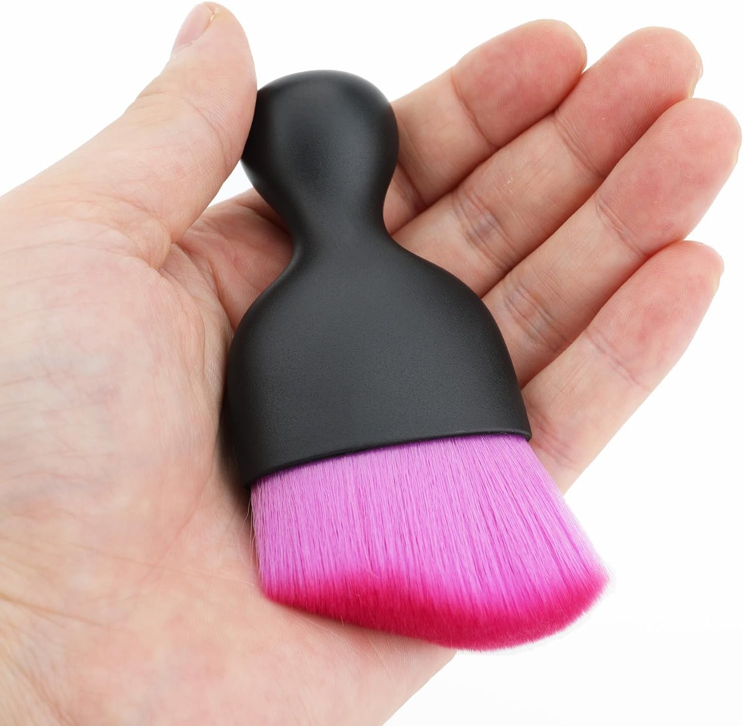 Car Detailing Brush, Soft Bristle Cleaning Brush, Scratch-Free Auto Duster Tool for Dashboard, Air Vents, Leather & Interior Cleaning (Black&Brown)