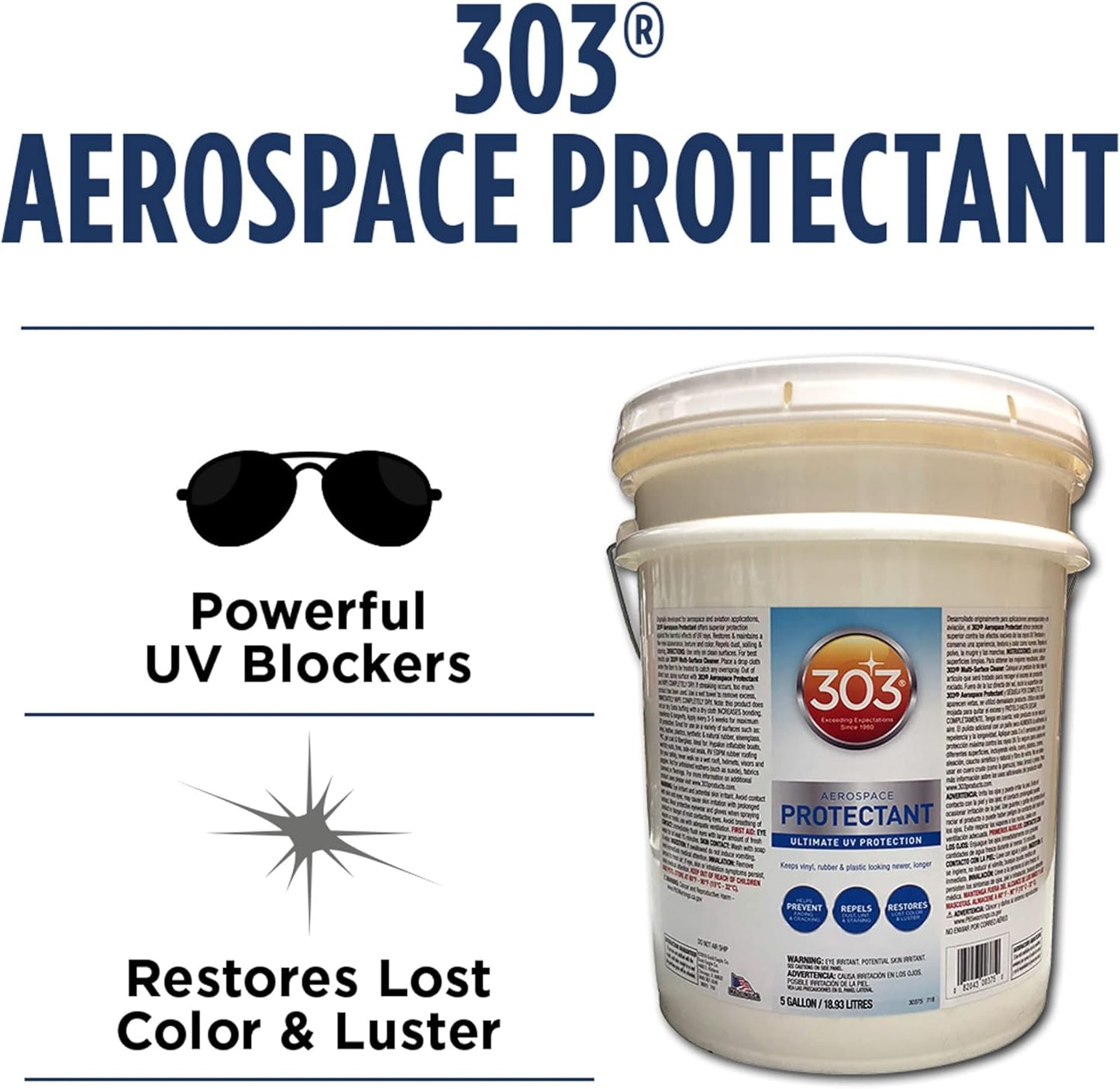303 Products Aerospace Protectant Spray, UV Protection for Outdoor Surfaces – Protects Vinyl, Plastic & Rubber, Repels Dust & Dirt, Matte Finish, 10 oz
