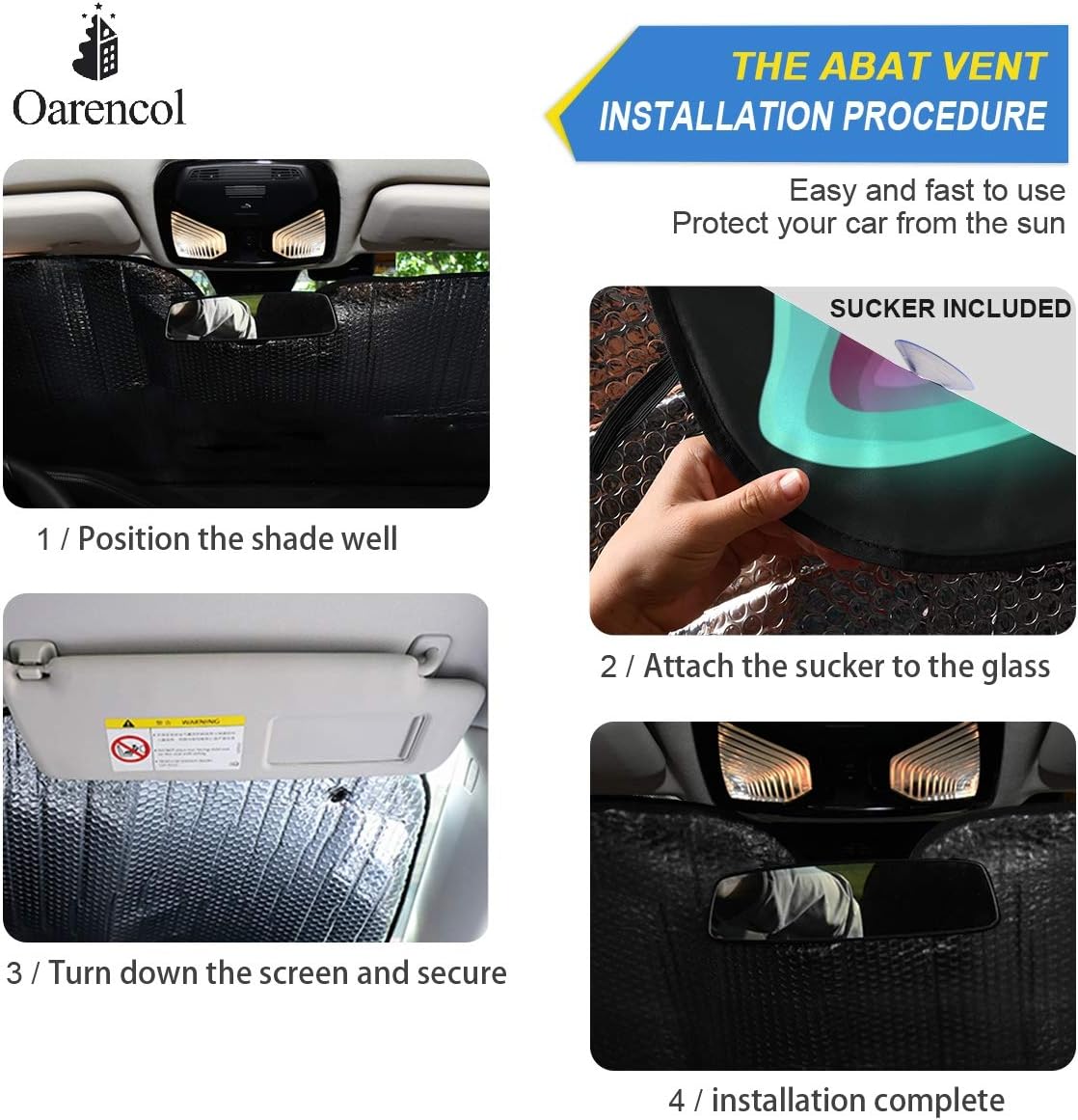 Black Leopard Car Windshield Sun Shade Animal Skin Print Foldable UV Ray Sun Visor Protector Sunshade to Keep Your Vehicle Cool (51" x 27.6")