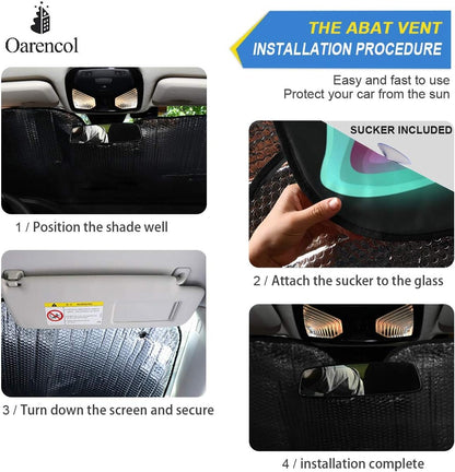 Black Leopard Car Windshield Sun Shade Animal Skin Print Foldable UV Ray Sun Visor Protector Sunshade to Keep Your Vehicle Cool (51" x 27.6")