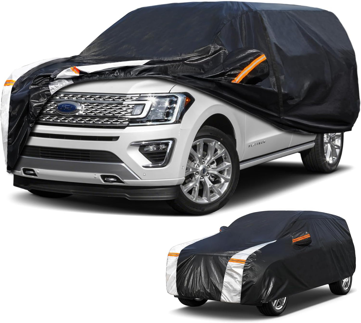 Large SUV Car Cover for Chevy Suburban 100% Waterproof All Weather, Heavy Duty Outdoor Full Exterior Covers Rain Sun Wind UV Protection. - Colors C