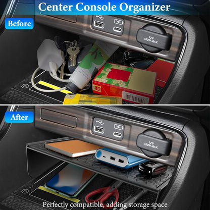 YPHUIKI 3PCS Center Console Organizer Compatible with Honda CRV 2023 2024 2025 2026 Accessories CR-V Hybrid Armrest Organizer Tray Hidden Storage Box ABS Material