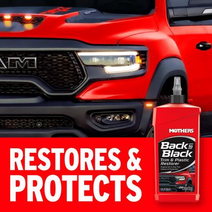 Mothers Back-to-Black Trim & Plastic Restorer, 12 oz. — Removes Oxidation, Dirt & Wax Residue – Restores Faded Trim & Provides Long-Lasting Protection (06112)