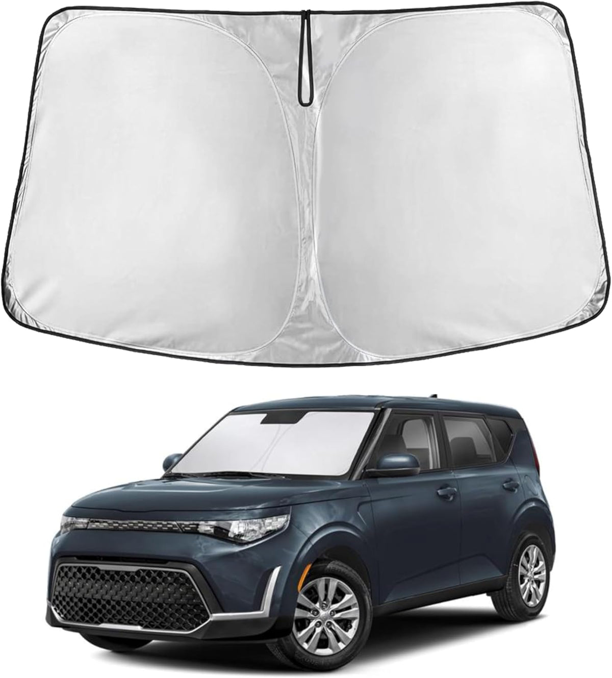 EcoNour Car Windshield Sun Shade | 2025 Upgraded Innovative No-Light-Pass Technology for Maximum Coverage | Foldable Sun Shade Keeps Your Vehicle Cool | Must-Have Car Accessories | Small (59" x 29") - Colors C