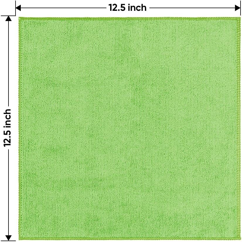 HOMEXCEL Microfiber Cleaning Cloth 12 Pack, 12.5 x 12.5 inch Microfiber Towels for Cars, Ultra Absorbent Washing Cloth, Lint Free Streak Free Cleaning Rags for Car, Kitchen, and Window (Grey)