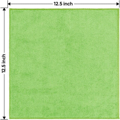 HOMEXCEL Microfiber Cleaning Cloth 12 Pack, 12.5 x 12.5 inch Microfiber Towels for Cars, Ultra Absorbent Washing Cloth, Lint Free Streak Free Cleaning Rags for Car, Kitchen, and Window (Grey)