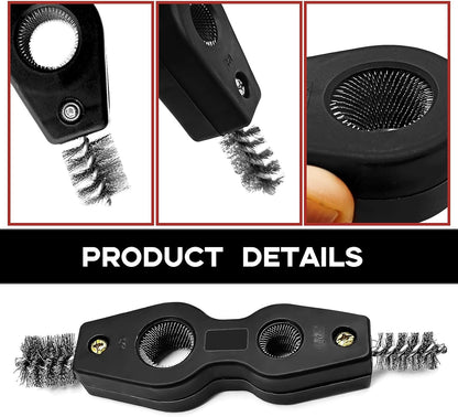 4 in 1 Car Battery Terminal Cleaning Brush, Anti-Rust Auto Battery Cleaner Brush Tool, Universal for Automotive and Marine for Plumbing Installation Soldering Brazing, Car Accessories (Blue)