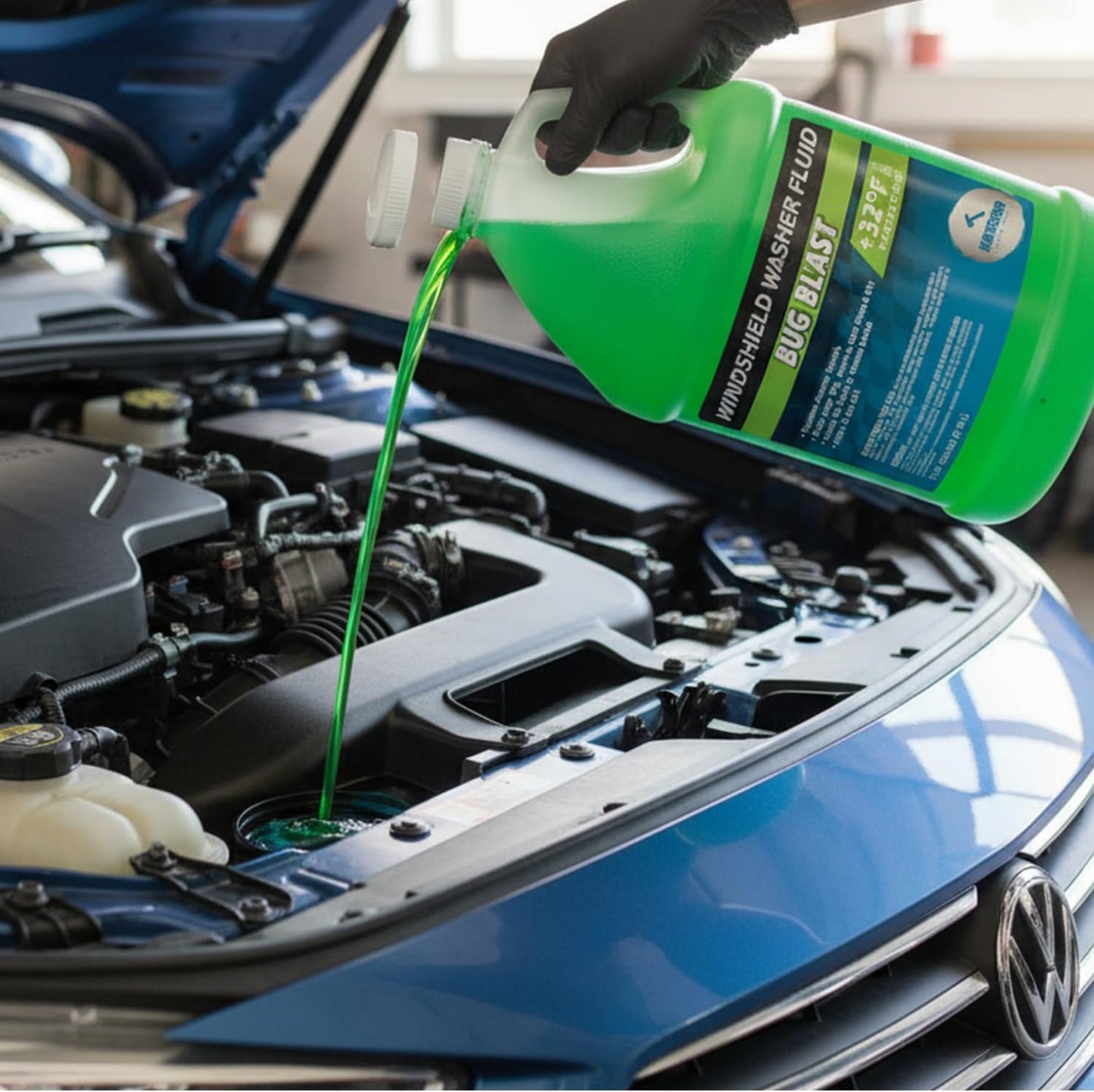 (6 Gallons) Bug Blast Windshield Washer Fluid - Premium Summer Formula, +32°F Protection | Removes Bugs and Road Grime - 6 Jugs of 1 Gallon