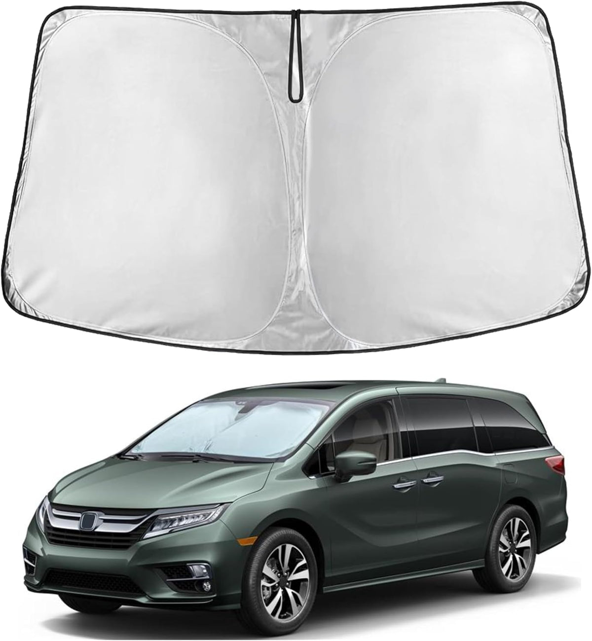 EcoNour Car Windshield Sun Shade | 2025 Upgraded Innovative No-Light-Pass Technology for Maximum Coverage | Foldable Sun Shade Keeps Your Vehicle Cool | Must-Have Car Accessories | Small (59" x 29") - Colors A
