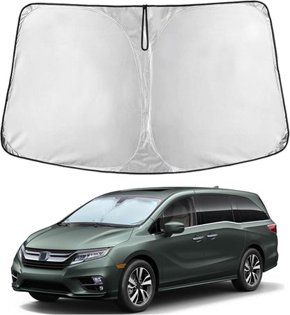 EcoNour Car Windshield Sun Shade | 2025 Upgraded Innovative No-Light-Pass Technology for Maximum Coverage | Foldable Sun Shade Keeps Your Vehicle Cool | Must-Have Car Accessories | Small (59" x 29") - Colors A