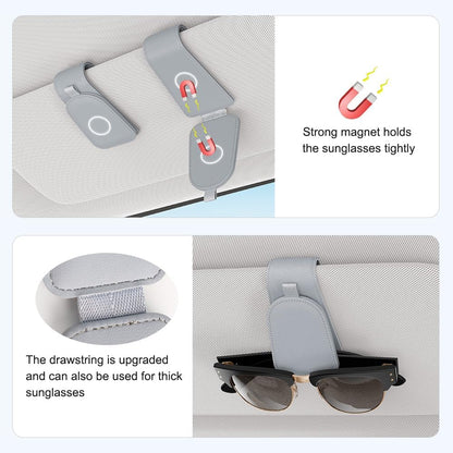 Sotfamily Sunglass Holder for Car Visor, Suede Cloth Magnetic Sunglass Organizer for Car Accessories, 2 Packs, Black