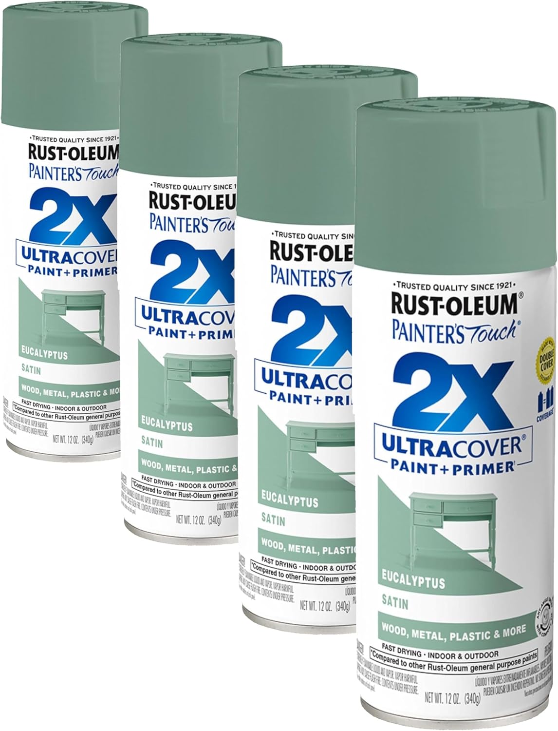 Rust-Oleum 334029 Painter's Touch 2X Ultra Cover Spray Paint, 12 oz, Gloss Clear - Colors B