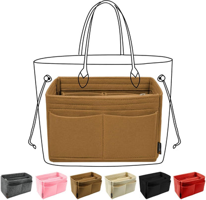 OMYSTYLE Purse Organizer Insert, Felt Tote Bag Organizer Insert with 5 Sizes, Handbag Dividers for Inside Purse, Compatible with Longchamp, Neverful, Speedy and More