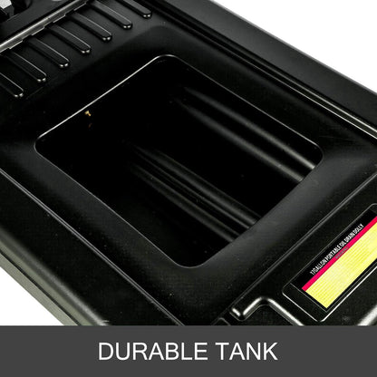 VEVOR Low Profile Oil Drain Pan, 17 Gal Capacity, Rolling Oil Drain Pan with 110V High-Flow Electric Pump, 7.2 ft Hose & T Folding Handle, Leak-proof & Corrosion-resistant, Fit for Trucks, ATVs, Black