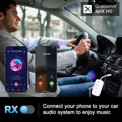 Premium Airplane Bluetooth 5.4 Transmitter Adapter,Supports 2 AirPods/Headphones 2-in-1 Bluetooth Transmitter Receiver with aptX Low Latency,Wireless Adapter for Flight,TV,Gym,Tablets Car Stereo