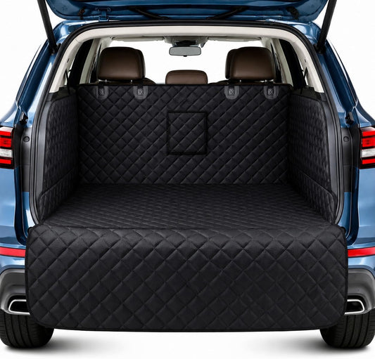 Ekisemio SUV Cargo Liner for Dogs – Waterproof with Bumper Flap, Non-Slip Large Trunk Mat, Scratchproof & Easy Clean, Universal Fit for SUVs Sedans Vans, Black