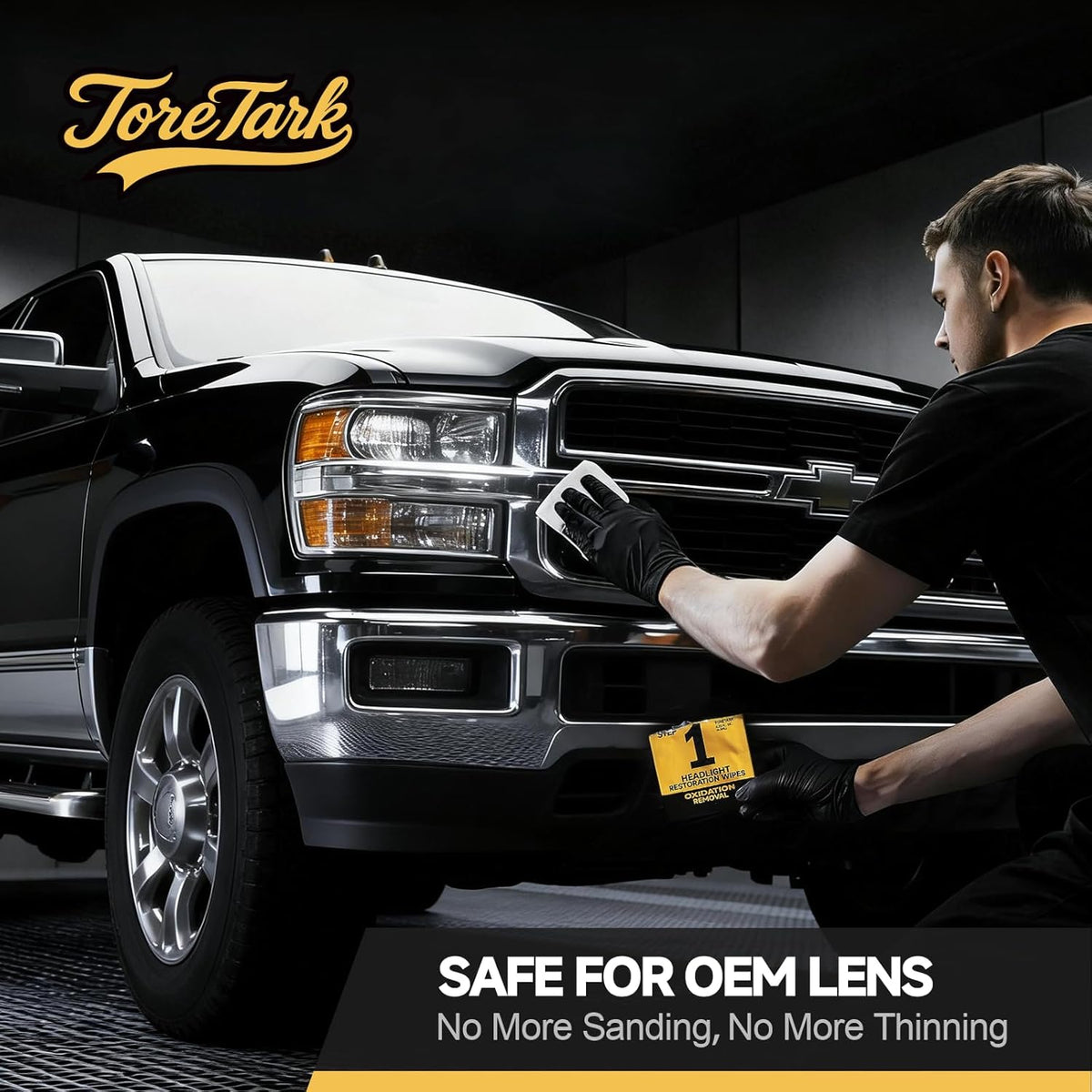 toretark Headlight Restoration Kit Wipes, 5-Min Fix, Restoring to Like-New Condition, Safe for OEM Lens, Headlight Restoration Wipes & Cleaning Wipes, Headlight Cleaner and Restorer Kit