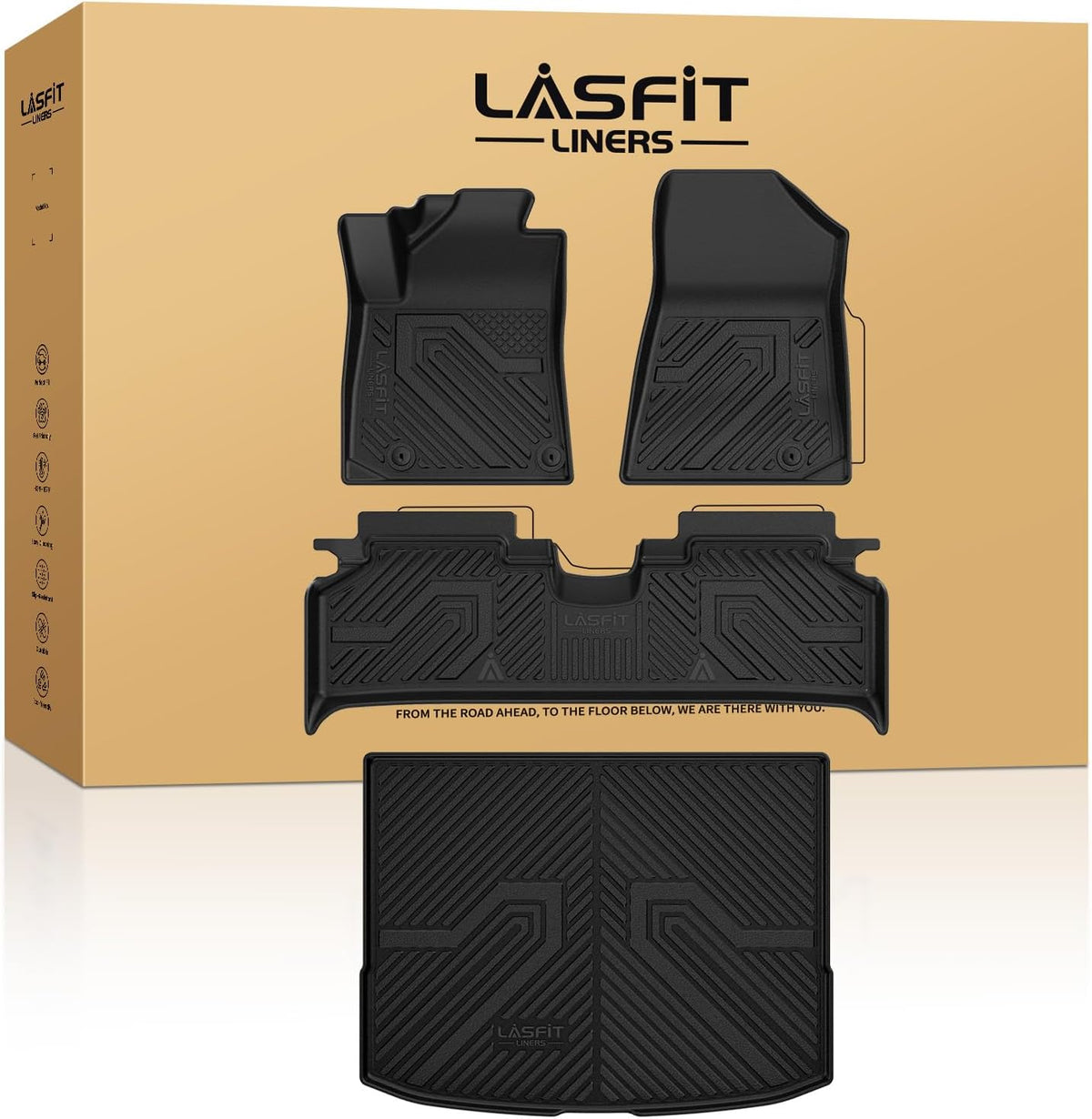 LASFIT Floor Mats Fits for Hyundai Sonata 2020-2026 (Only for FWD & Gas) & Kia K5 2021-2025 (Only for FWD) Custom Fit TPE All Weather Floor Liners Car Mats Accessories, Black