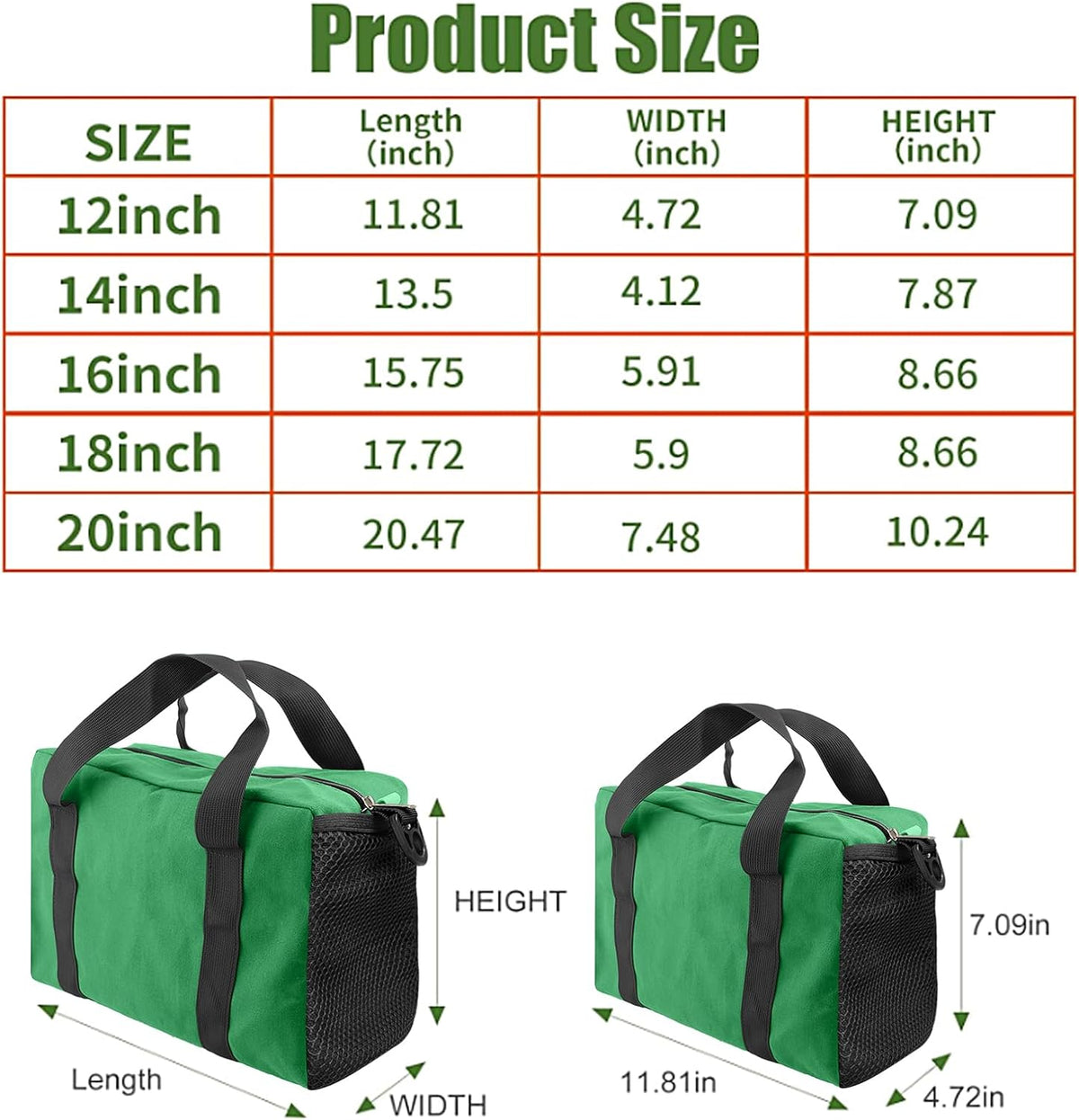 Small Tool Bag,Close Top Wide Mouth Tool Organizer Bag,Large Capacity Tool Bags for Men,Canvas Tool Storage Bag for Storage Handbag for Screwdrivers,Wrench,Pliers Hand Tools (black, 12 Inch)