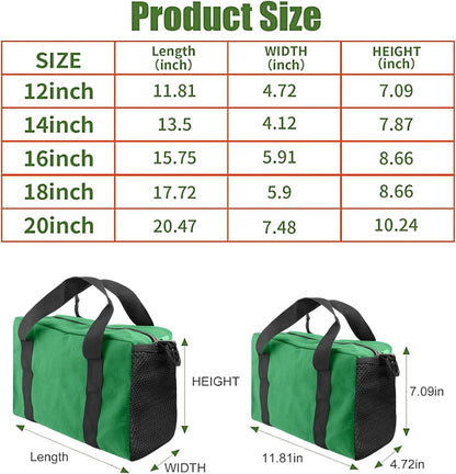 Small Tool Bag,Close Top Wide Mouth Tool Organizer Bag,Large Capacity Tool Bags for Men,Canvas Tool Storage Bag for Storage Handbag for Screwdrivers,Wrench,Pliers Hand Tools (black, 12 Inch)