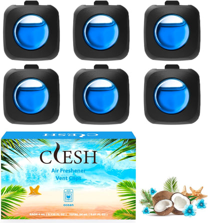 Car Air Fresheners, 6 Pack, Citrus, Car Fresheners Vent Clips, Long Lasting Air Freshener, Car Refresher for Men Women