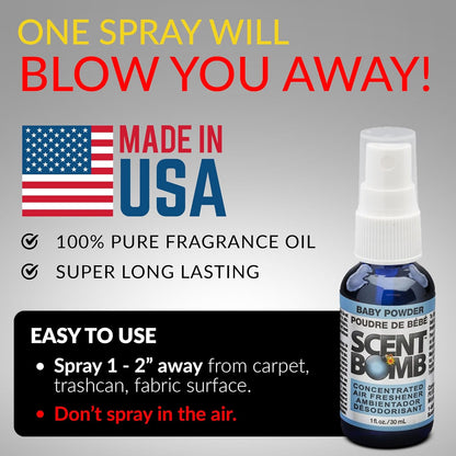 Scent Bomb Air Freshener Spray, Long-Lasting Odor Eliminator - Effective Deodorizer for Home & Car, Fresh Room Spray for Kitchen, Bathroom & Smell Neutralizer - 1 oz Pack of 4, Black Cherry Scent