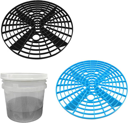 Yourkar Car Wash Bucket Inserts - 2 PCS Plastic Grit Trap for Vehicle Detailing, Auto Dirt Collectors, Fits 12 Inch Diameter Bucket, Universal Car Accessories (Black)