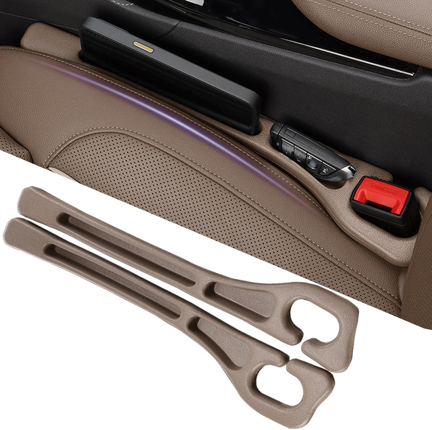 YLXGT Car Seat Gap Filler Organizer Universal for Car SUV Truck Accessories Seat Gap Plug Blocker with Storage Slot Black 2 Pack