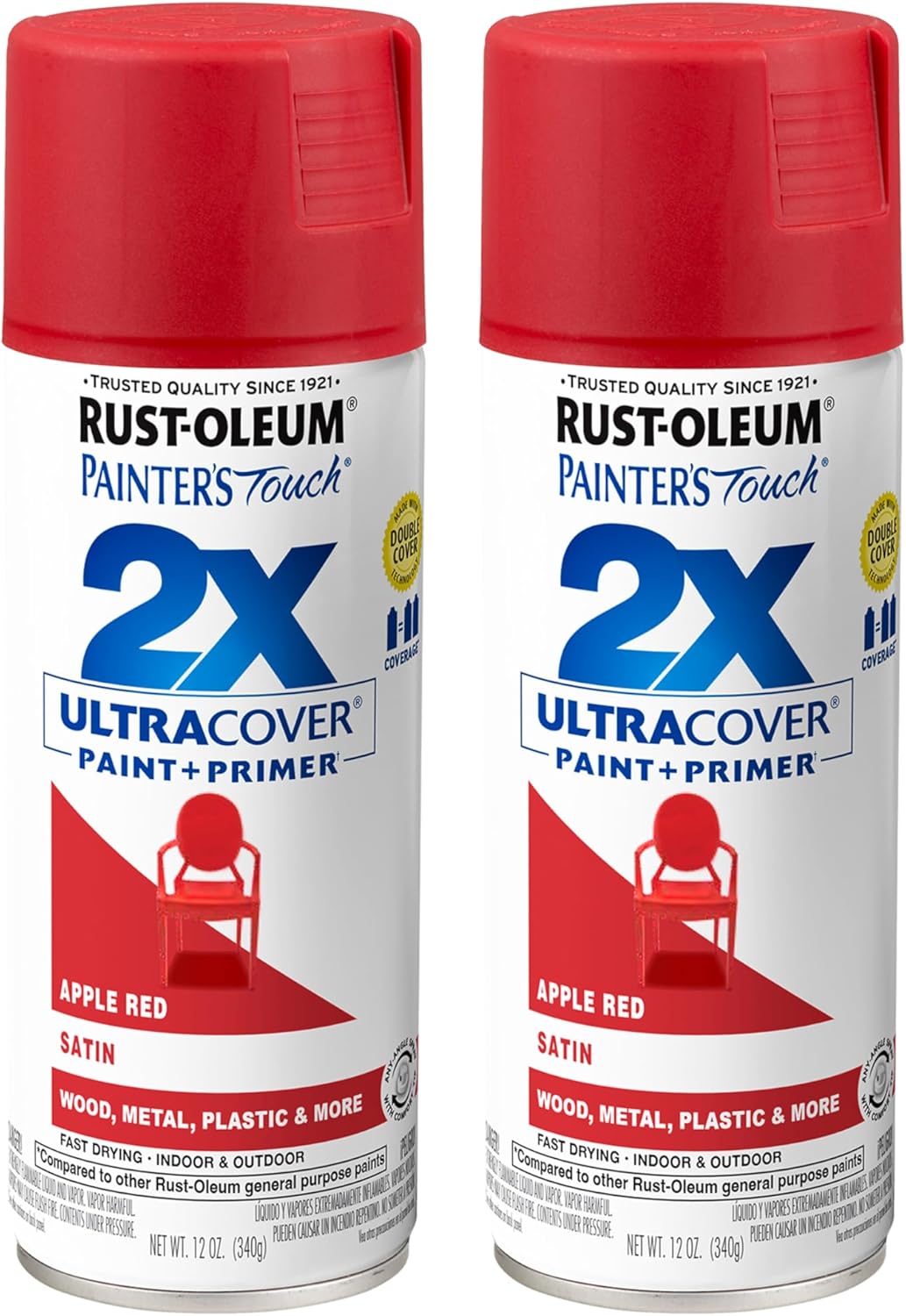 Rust-Oleum 334029 Painter's Touch 2X Ultra Cover Spray Paint, 12 oz, Gloss Clear - Colors B