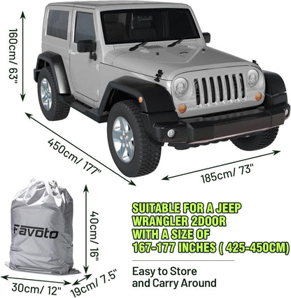 Favoto SUV Car Cover Waterproof All Weather 6 Layers Heavy Duty Car Cover for Automobiles Rain Sun Snow UV Protection with Inner Cotton Car Cover Outdoor Universal Fit for SUV (188-198 inch) Silver