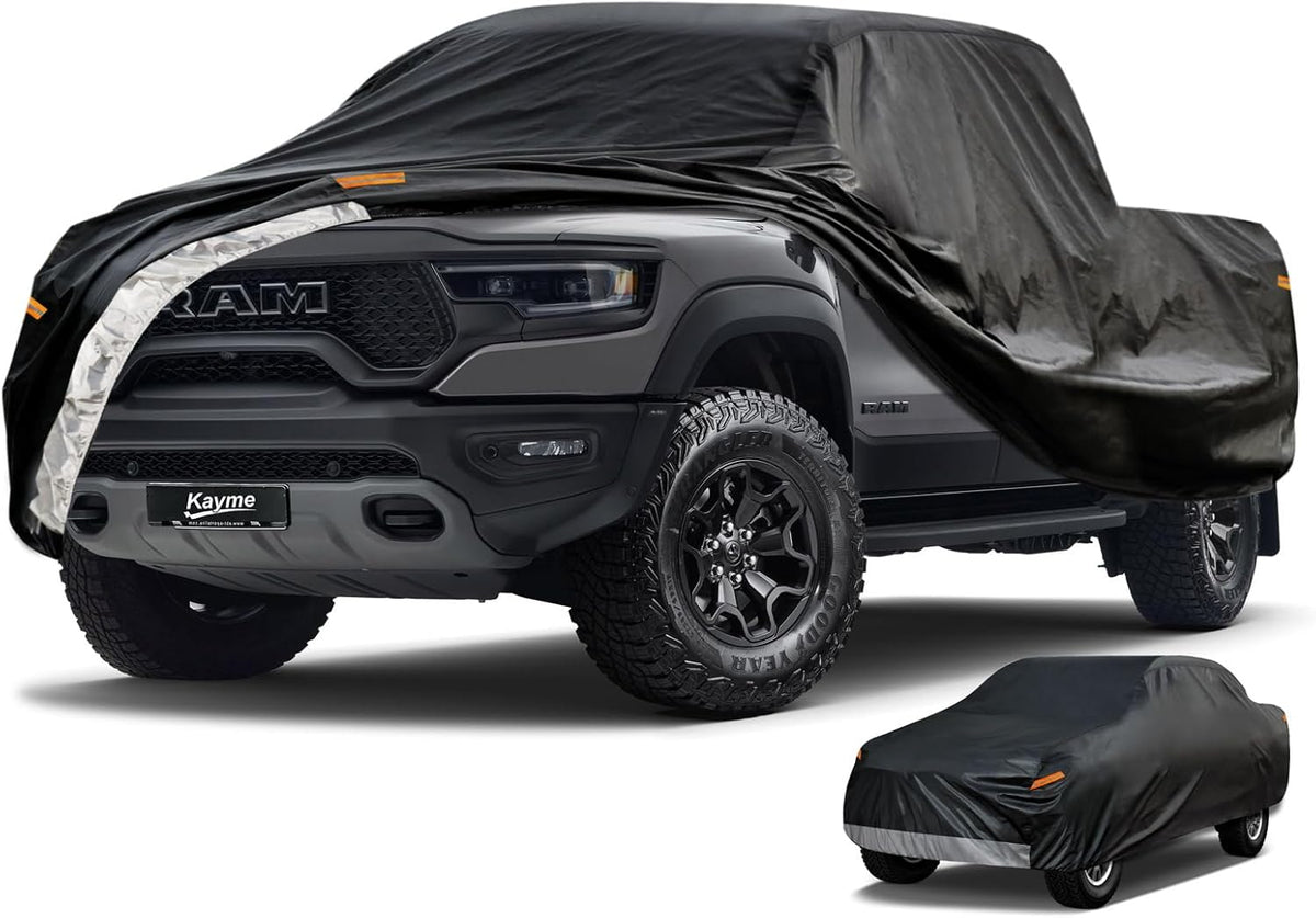 Kayme Sedan Car Cover Waterproof All Weather for Automobiles - See Vehicle Size Chart for Accurate Fit - Outdoor Full Exterior Cover Sun Rain Snow UV Protection with Zipper. Size A4 (See Size Chart)