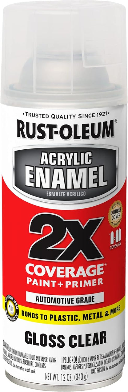 Rust-Oleum 271903 Acrylic Enamel 2X Spray Paint, 12 oz, Gloss Black, (Pack of 1)