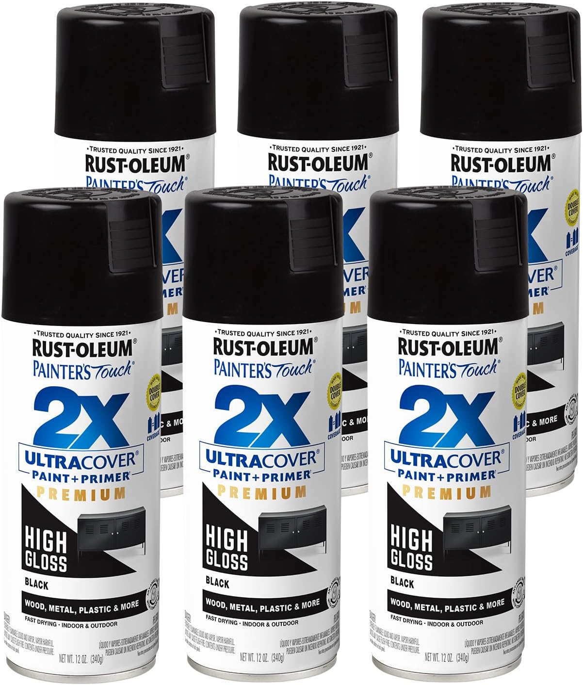 Rust-Oleum 334029 Painter's Touch 2X Ultra Cover Spray Paint, 12 oz, Gloss Clear - Colors B