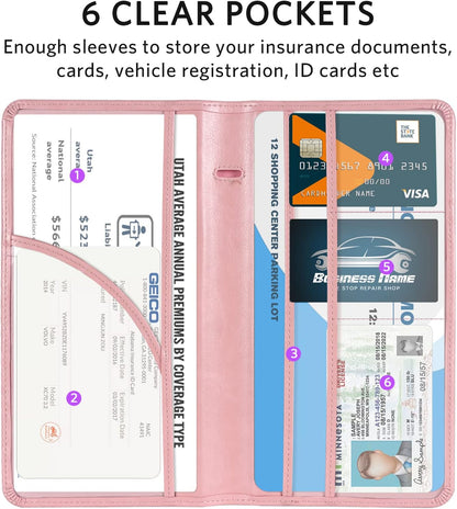 CoBak Car Registration and Insurance Holder - Vehicle Glove Box Car Organizer,Auto Truck Comparment Accessories Case with Magnetic Closure for Driver License,Cards - Colors B