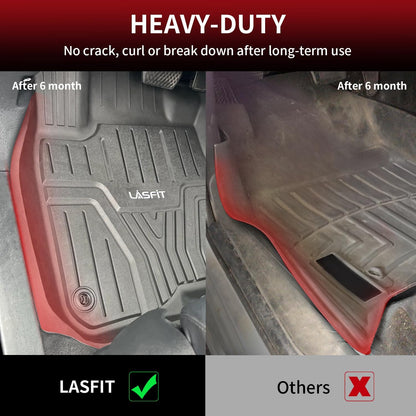 LASFIT Floor Mats for Honda CR-V 2026 2025 2024 2023 (Gasoline & Hybrid & e:FCEV), All Weather TPE Custom Fit Anti-Slip Pet Friendly Car Liners, 1st & 2nd Row Black