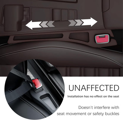 2PCS Car Seat Gap Filler Organizer,2 in 1 Car Gap Filler with Fill and Storage Function for Storing Phones Keys Cards,Universal Multifunctional No Drop Seat Guard for Cars