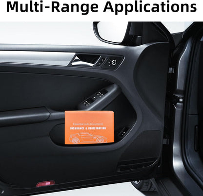 Ziciner Car Registration Insurance Holder, 2Pack Essential Auto Card Document Glove Box Organizer with Touch Fastener, Vehicle Interior Accessories Perfect for Most Car, Truck, SUV (Red/Small Car)