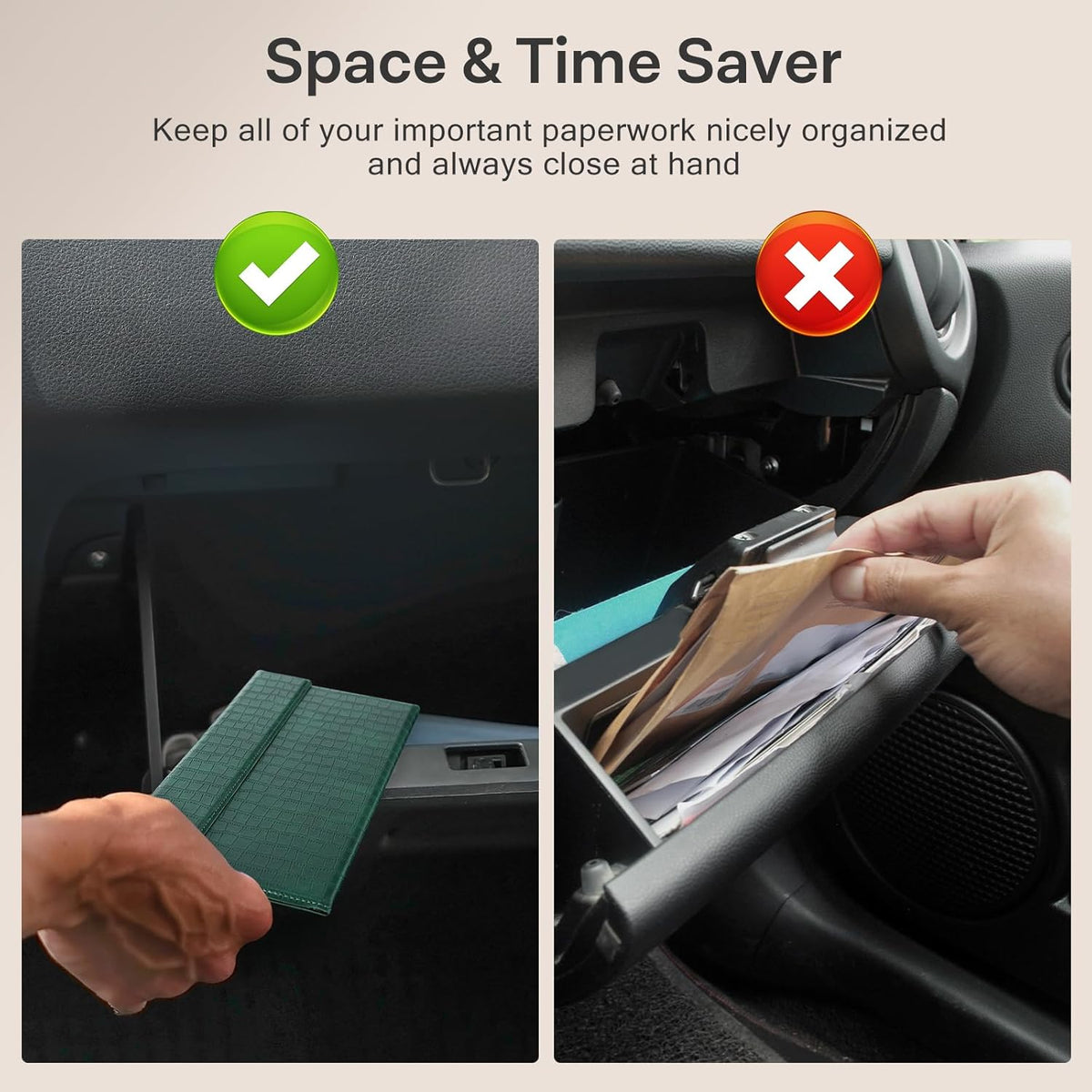 CoBak Car Registration and Insurance Holder - Vehicle Glove Box Car Organizer,Auto Truck Comparment Accessories Case with Magnetic Closure for Driver License,Cards - Colors A