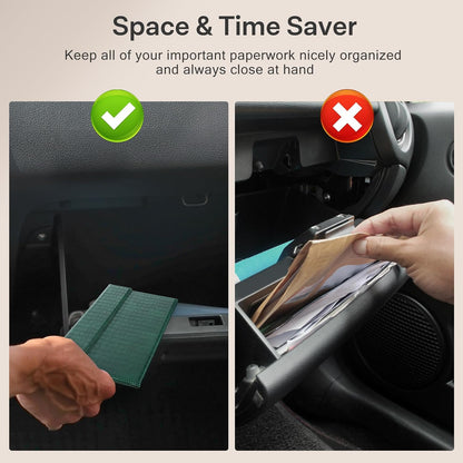 CoBak Car Registration and Insurance Holder - Vehicle Glove Box Car Organizer,Auto Truck Comparment Accessories Case with Magnetic Closure for Driver License,Cards - Colors A