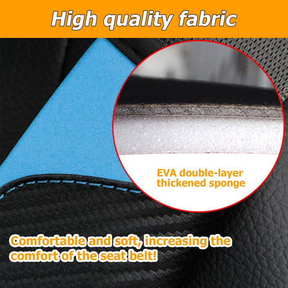 Osilly 2PCS Car Seat Belt Cover, Carbon Fiber Seatbelt Shoulder Protection, Soft Car Seat Belt Strap Cushion Protect Your Neck and Shoulder, Car Accessories Seat Belt Pad for Car Truck (Red)